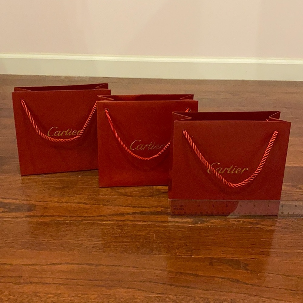 Three Small Cartier Shopping Bags